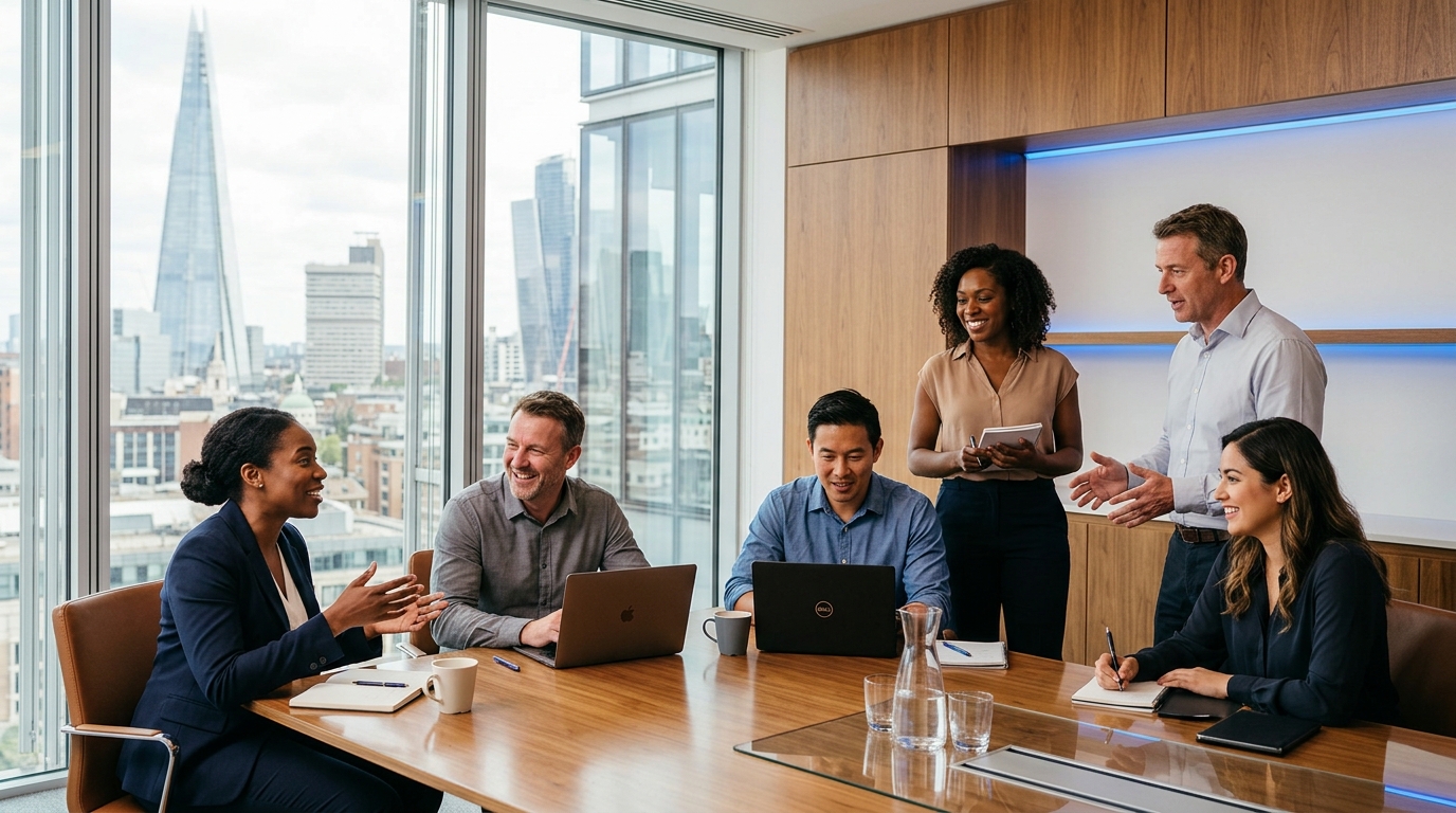Virtual Stack leadership team in a collaborative meeting